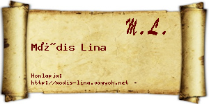 Módis Lina névjegykártya